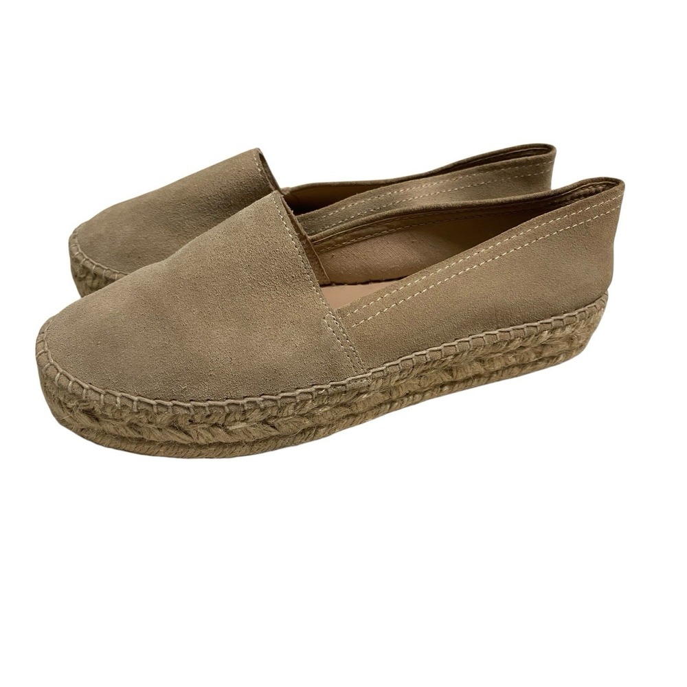 Viguera Suede Espadrille Loafers Flats Beige Taupe Made in Spain Women's 8 EU 38
